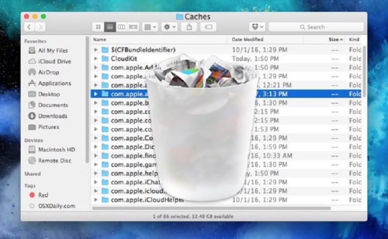 Delete temporary files and junk files on mac