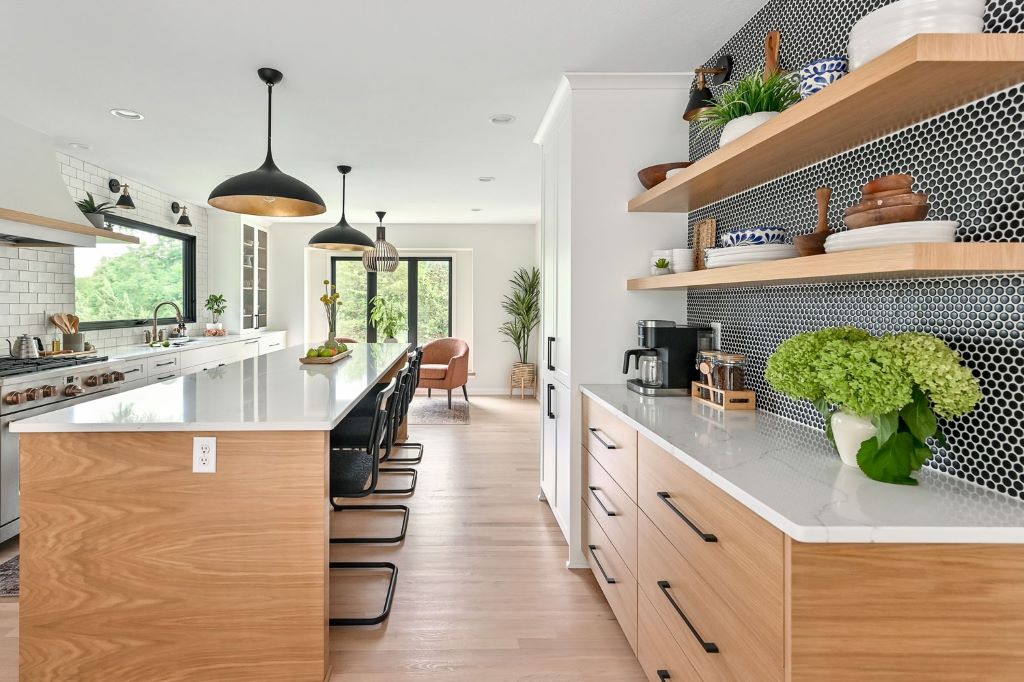 Sleek white oak kitchen cabinets in a modern kitchen, highlighting timeless design and natural wood grain