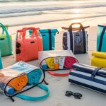 waterproof beach bag protecting phone and towel from ocean splashes
