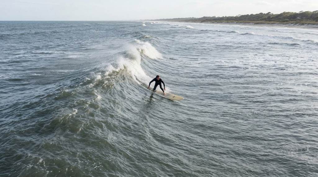 High-performance surfboard equipment prepared for offshore surfing competition on the Charleston South Carolina coast