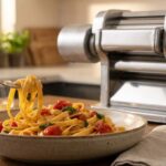 Newhai 550W stainless steel pasta maker on kitchen counter