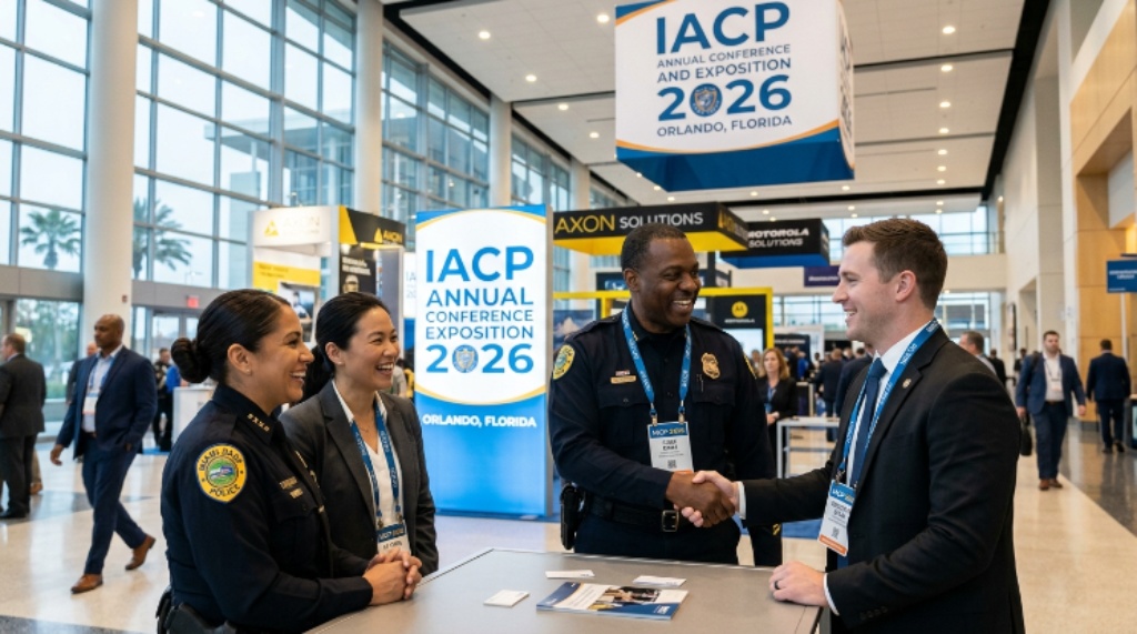 Law enforcement professionals networking at the IACP Annual Conference and Exposition 2026 in Orlando, Florida